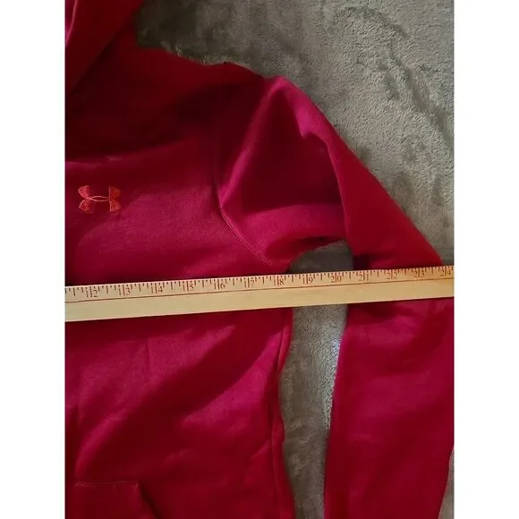 Under Armour Womens Red Full Zip Hoodie Sweatshirt LG Athletic Activewear - Picture 5 of 8